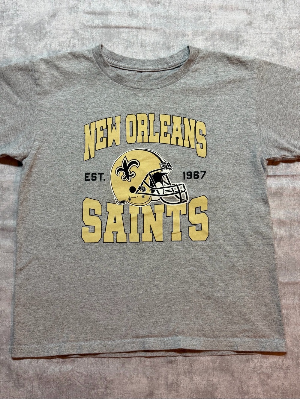 NFL Team Apparel New Orleans Saints Gray and Gold Kids Short Sleeve Tee
